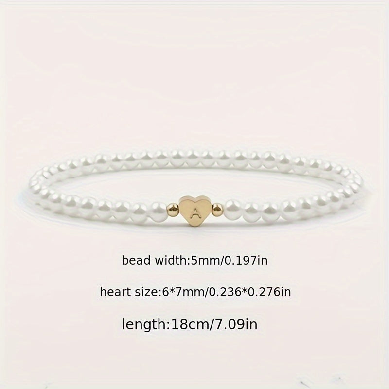 Chique armband met initiaal in hart (A-Z)
