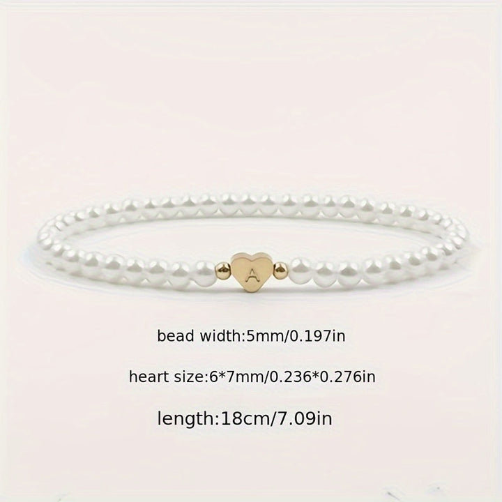 Chique armband met initiaal in hart (A-Z)