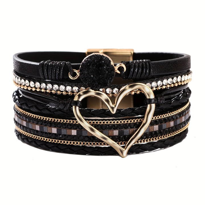 Boho wikkelarmband in leerlook