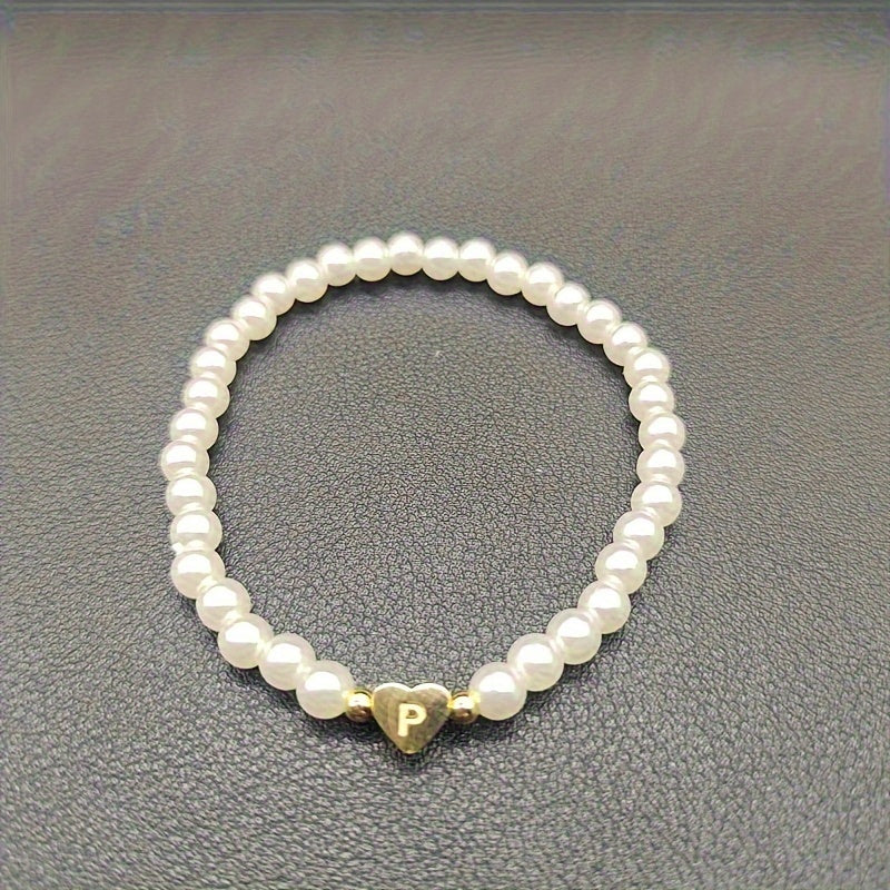 Chique armband met initiaal in hart (A-Z)