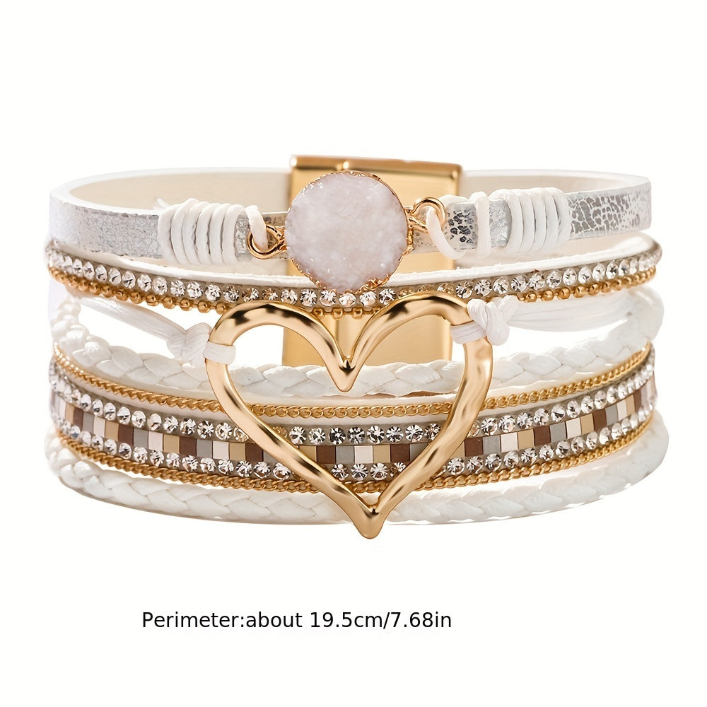 Boho wikkelarmband in leerlook