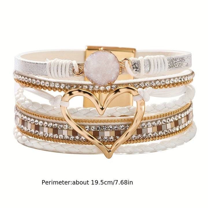 Boho wikkelarmband in leerlook