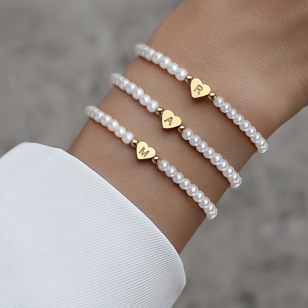 Chique armband met initiaal in hart (A-Z)