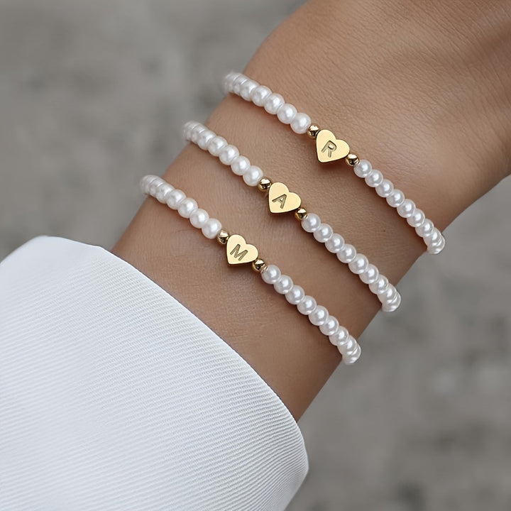 Chique armband met initiaal in hart (A-Z)