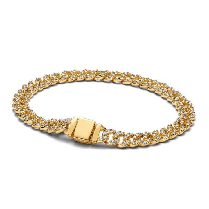 Cubaanse schakelarmband met briljante steentjes