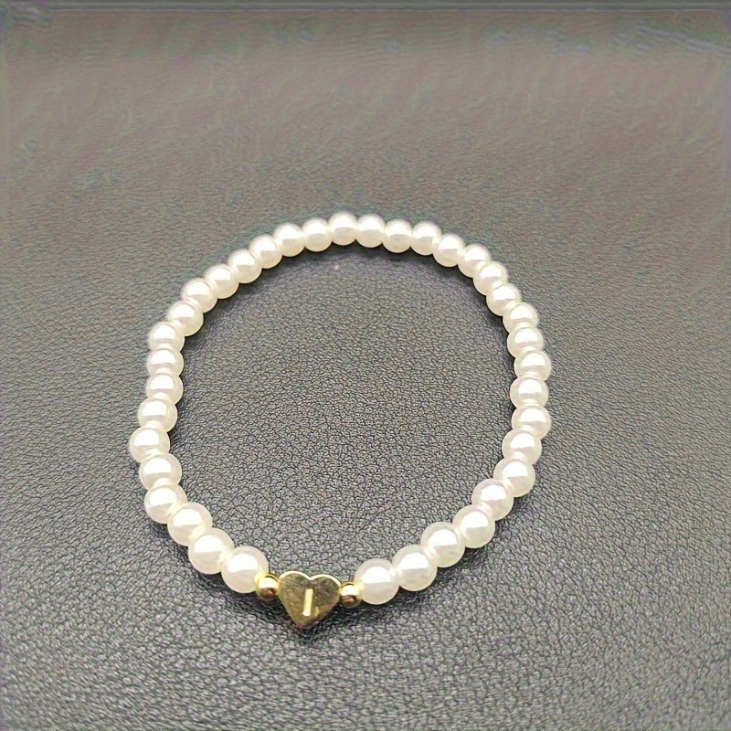 Chique armband met initiaal in hart (A-Z)