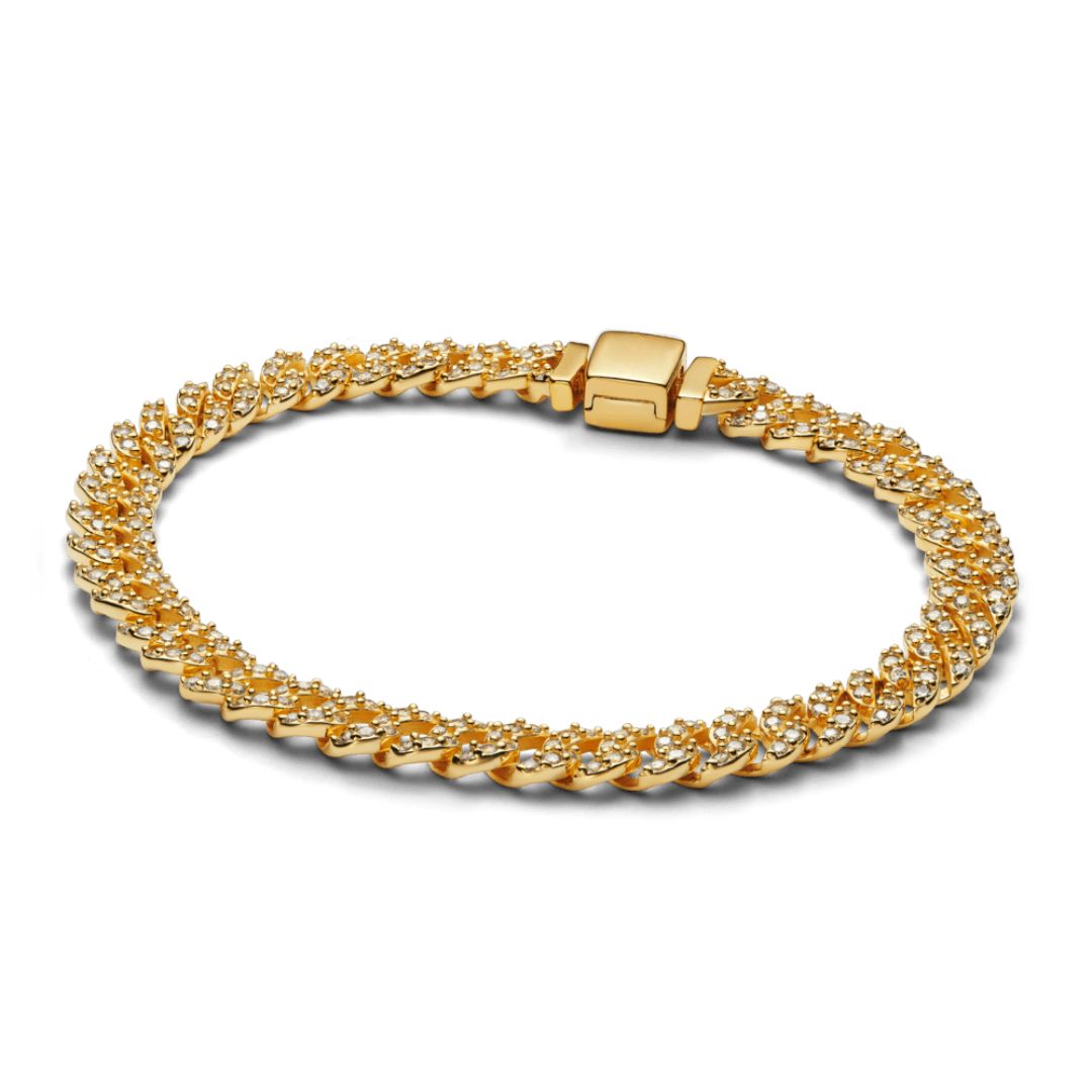 Cubaanse schakelarmband met briljante steentjes