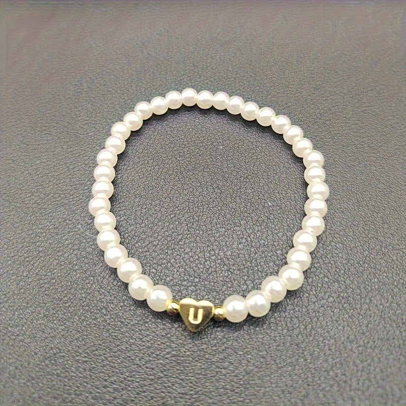 Chique armband met initiaal in hart (A-Z)