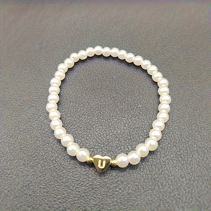 Chique armband met initiaal in hart (A-Z)