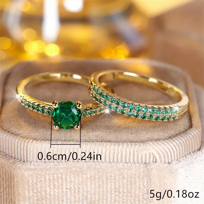 Duo Ringenset met Smaragd