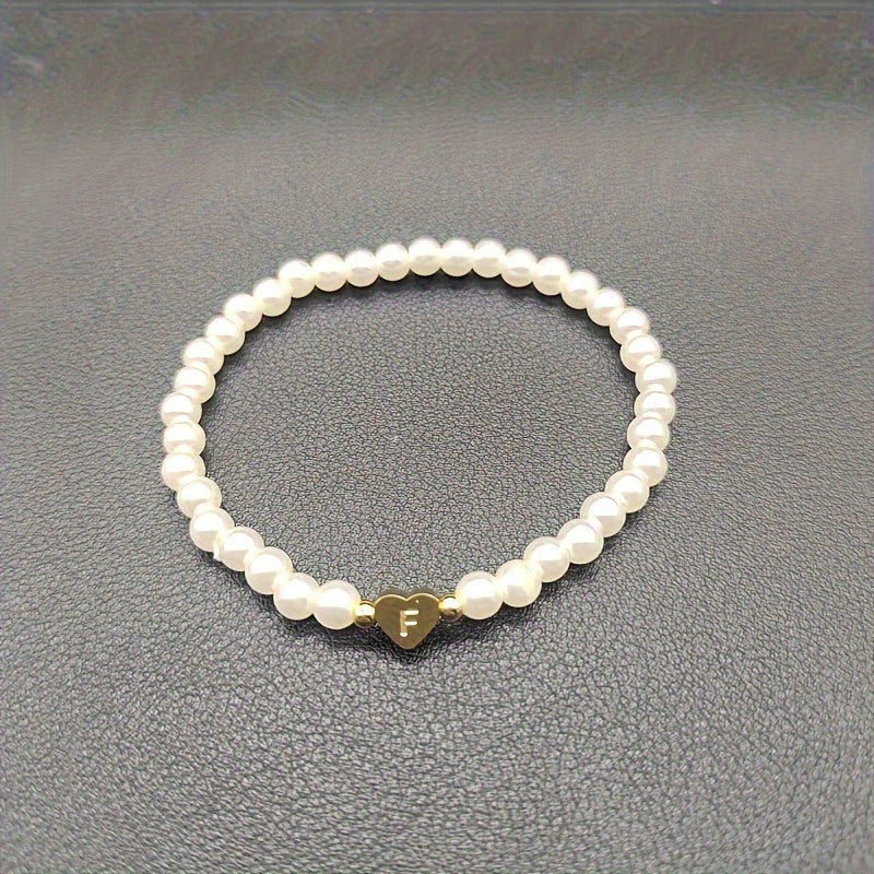Chique armband met initiaal in hart (A-Z)