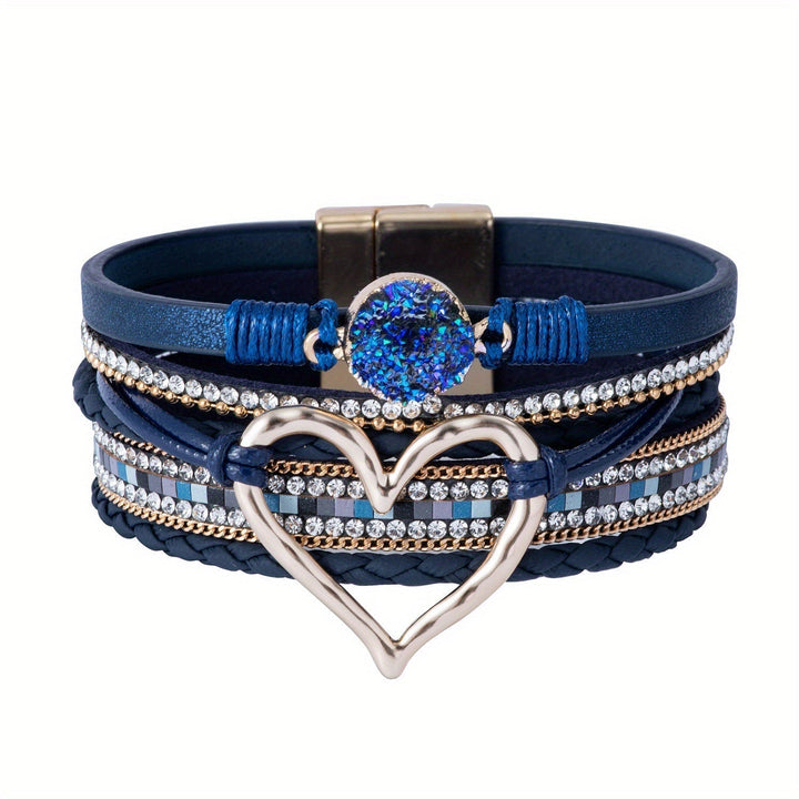 Boho wikkelarmband in leerlook