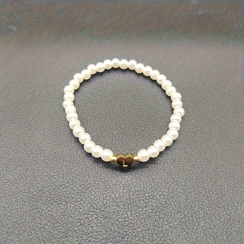 Chique armband met initiaal in hart (A-Z)