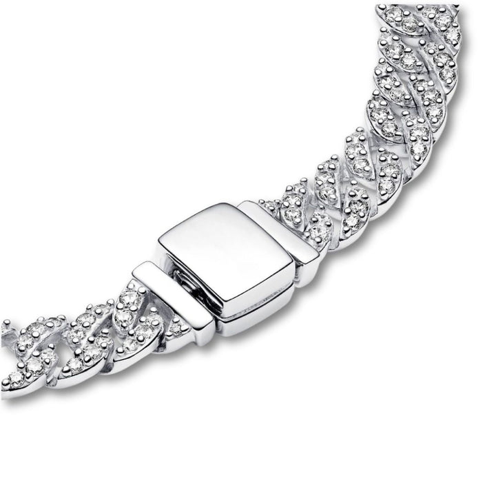 Cubaanse schakelarmband met briljante steentjes
