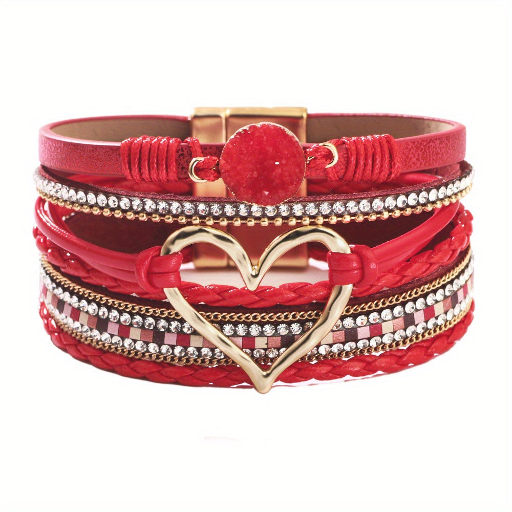 Boho wikkelarmband in leerlook