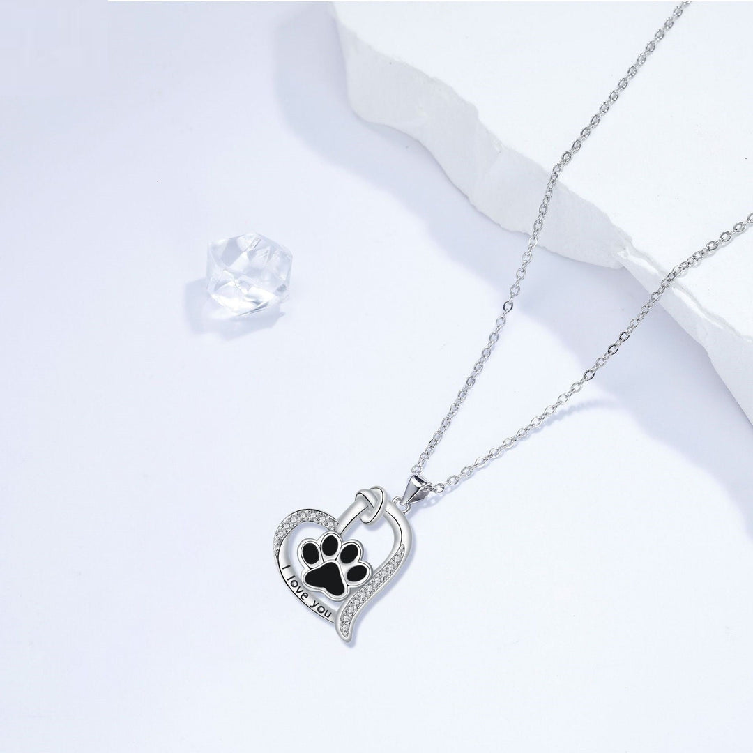 Ketting met pootafdruk-hanger