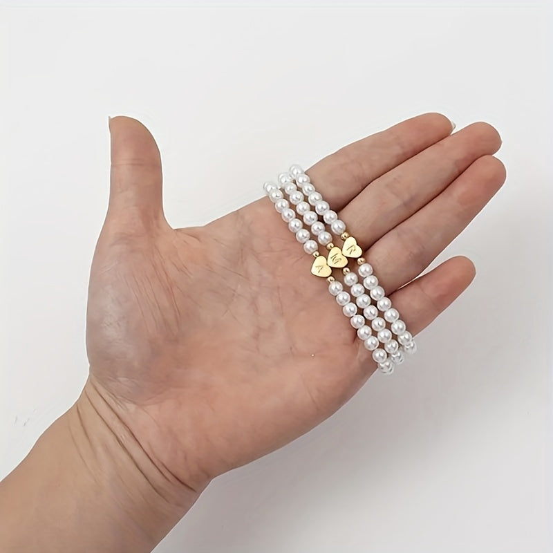 Chique armband met initiaal in hart (A-Z)