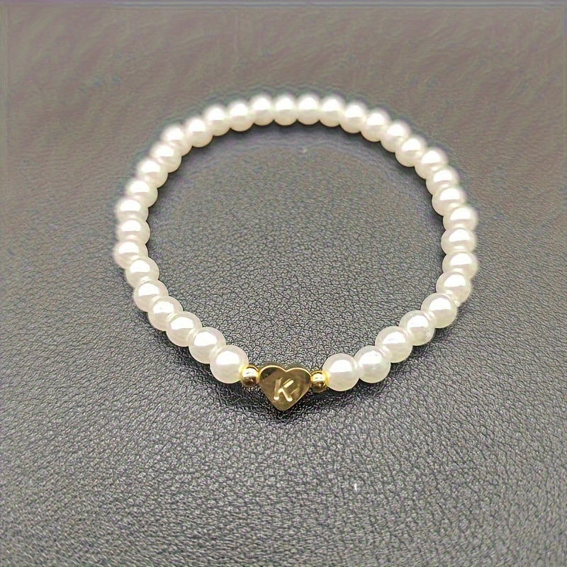 Chique armband met initiaal in hart (A-Z)