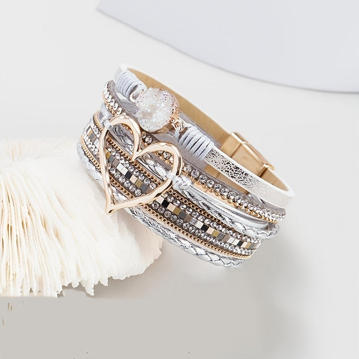 Boho wikkelarmband in leerlook