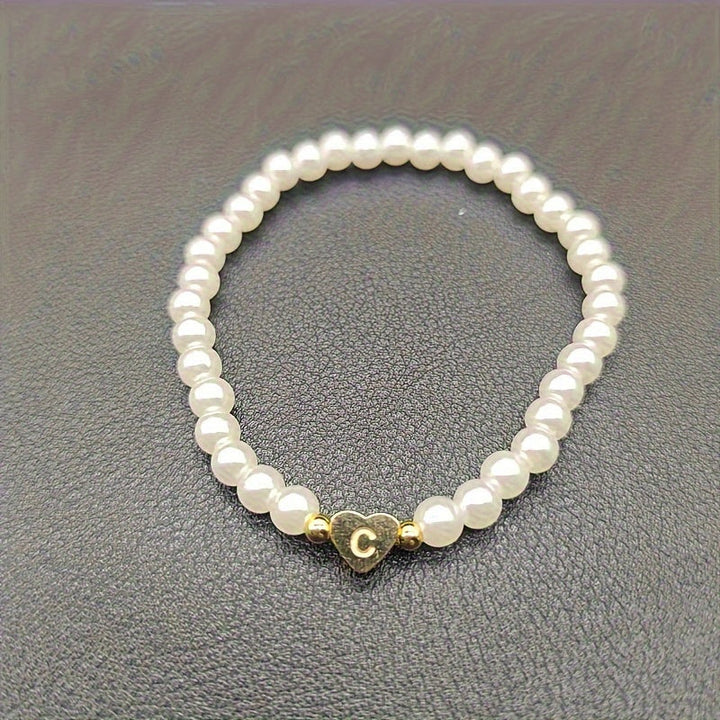 Chique armband met initiaal in hart (A-Z)