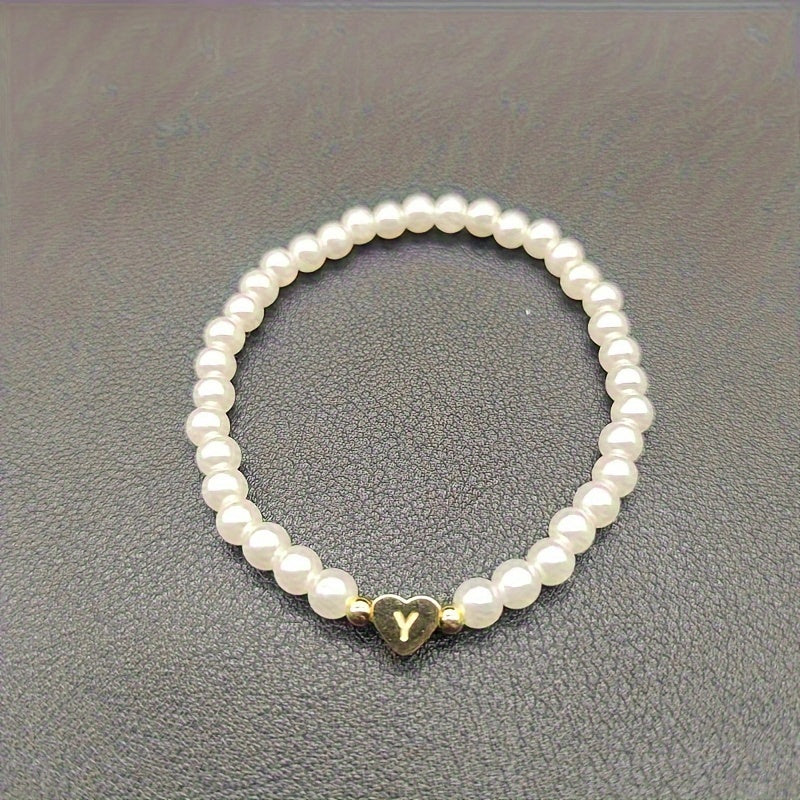 Chique armband met initiaal in hart (A-Z)