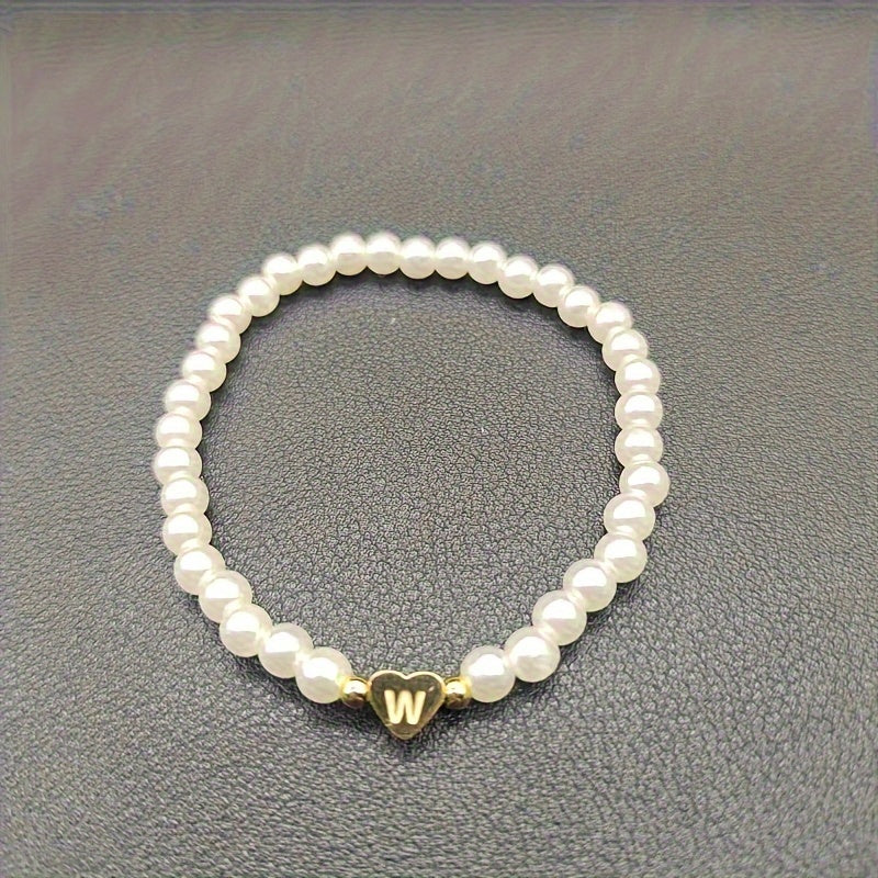 Chique armband met initiaal in hart (A-Z)