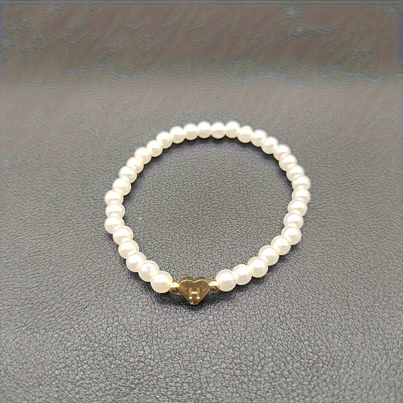 Chique armband met initiaal in hart (A-Z)