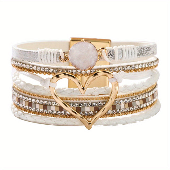 Boho wikkelarmband in leerlook