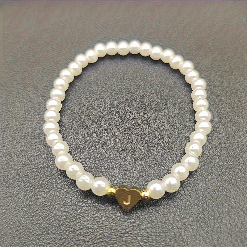 Chique armband met initiaal in hart (A-Z)