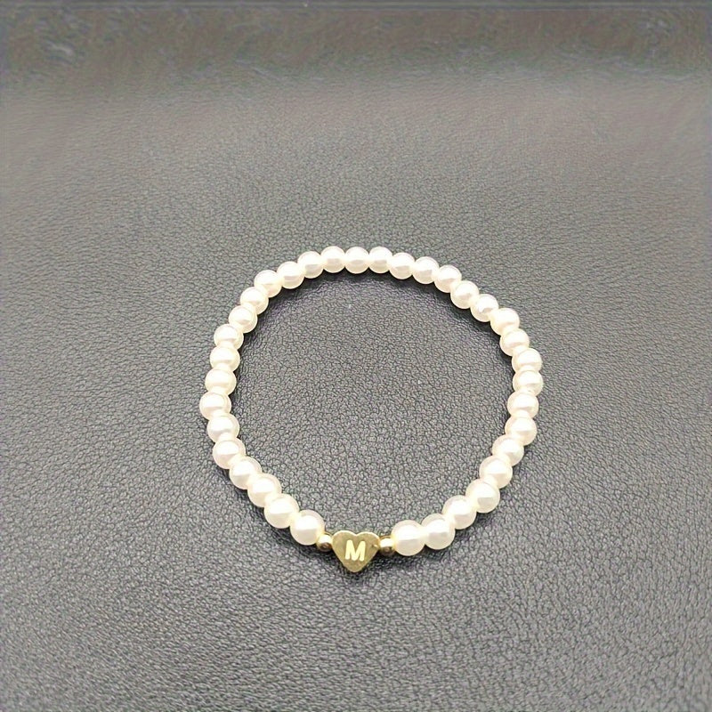 Chique armband met initiaal in hart (A-Z)