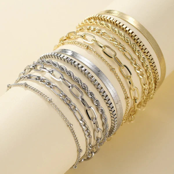 Goudkleurige armbandenset van 5 stuks
