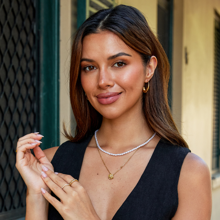 Ketting met goudkleurige roos-hanger