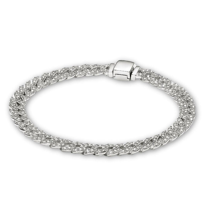 Cubaanse schakelarmband met briljante steentjes