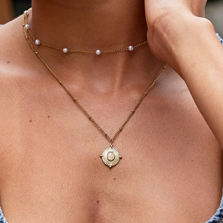Vintage ketting Monique met steen