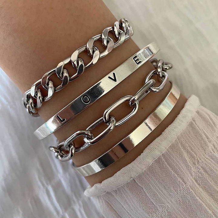 Armbandenset Elan Mercer in witgoudkleur