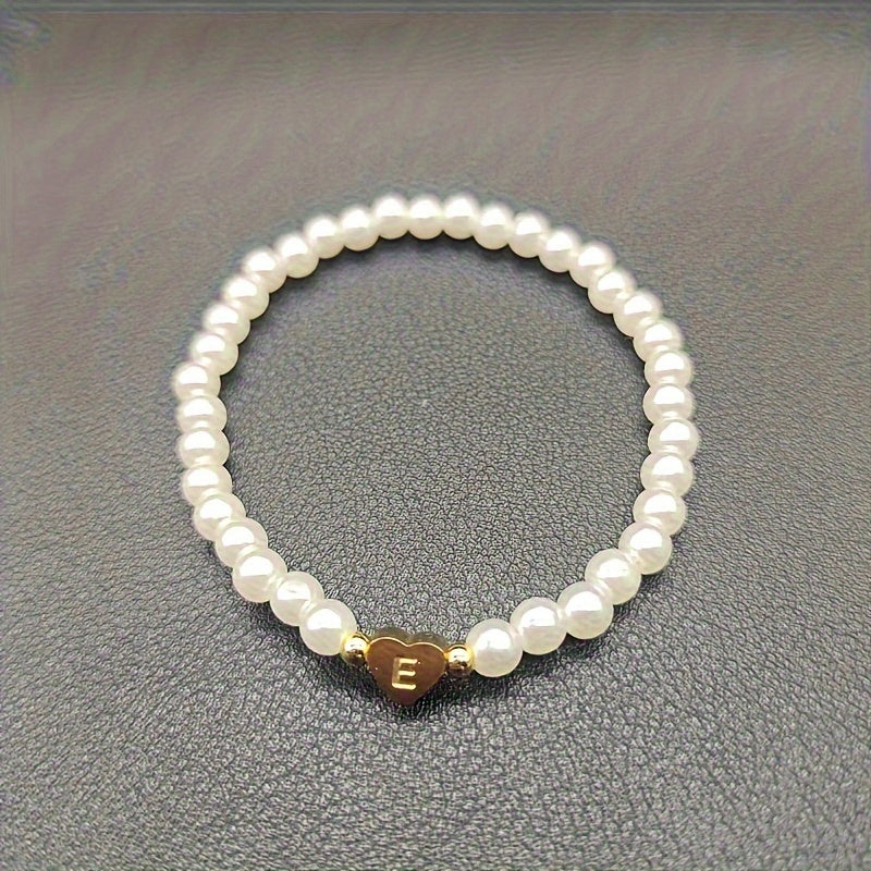 Chique armband met initiaal in hart (A-Z)