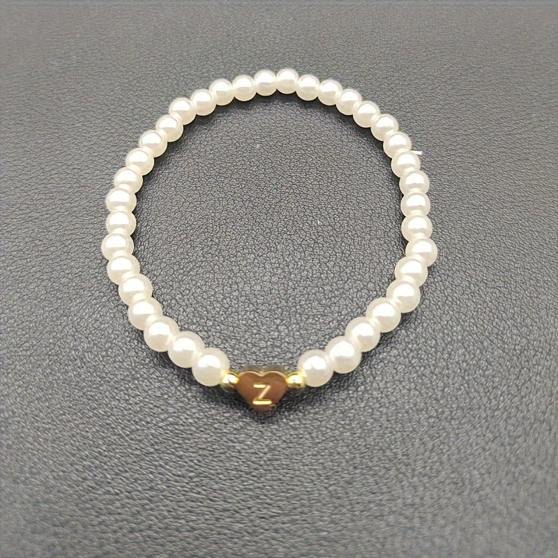Chique armband met initiaal in hart (A-Z)