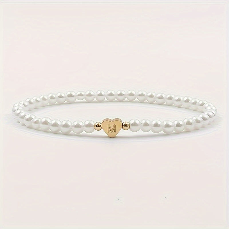 Chique armband met initiaal in hart (A-Z)