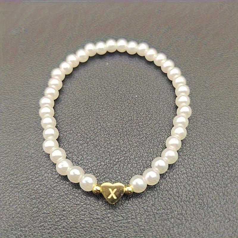 Chique armband met initiaal in hart (A-Z)