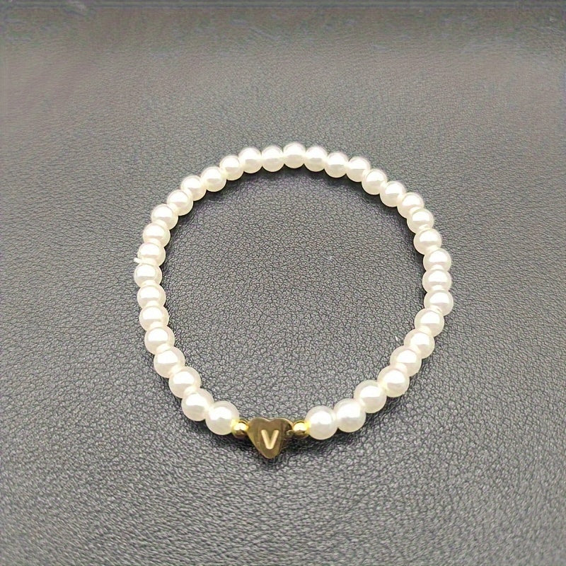Chique armband met initiaal in hart (A-Z)