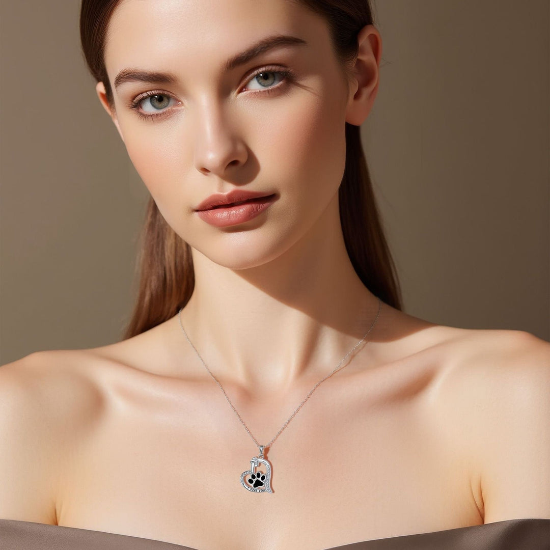 Ketting met pootafdruk-hanger