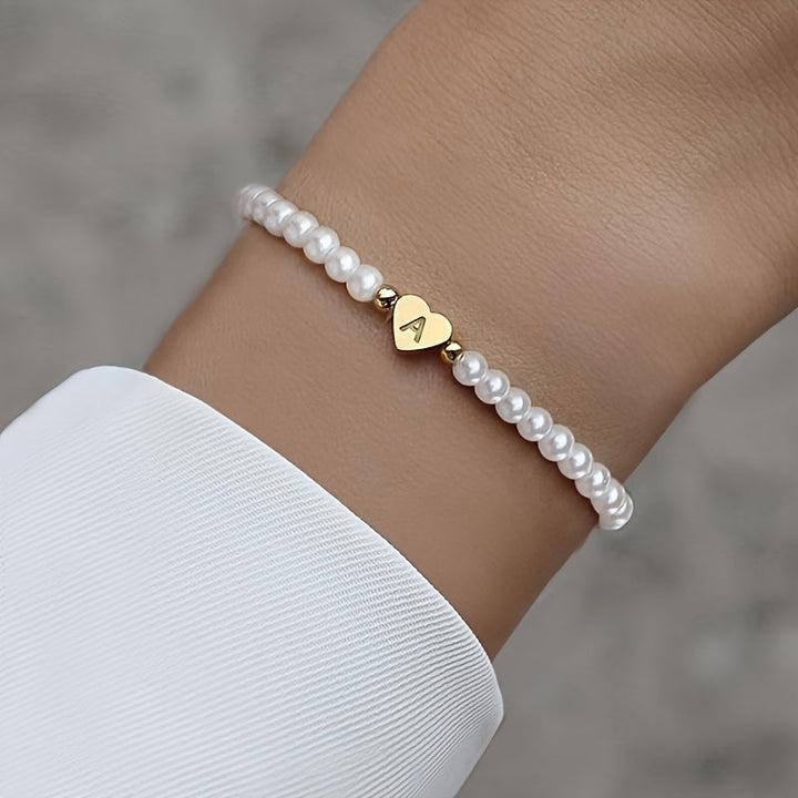 Chique armband met initiaal in hart (A-Z)