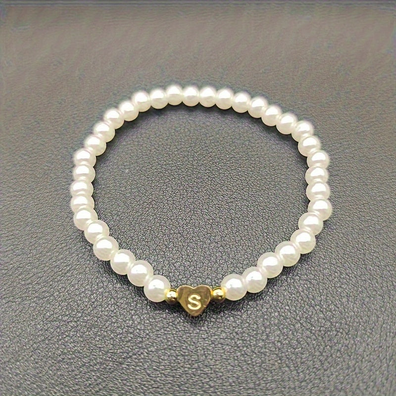 Chique armband met initiaal in hart (A-Z)