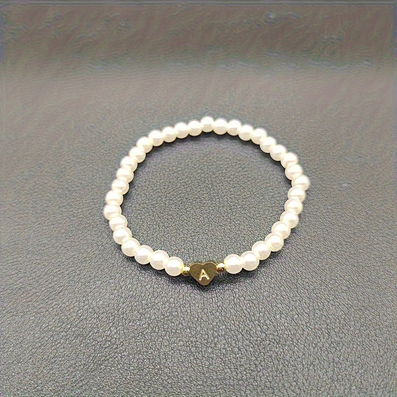 Chique armband met initiaal in hart (A-Z)