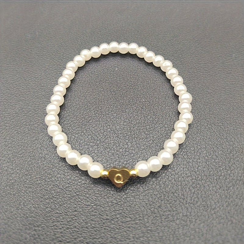 Chique armband met initiaal in hart (A-Z)