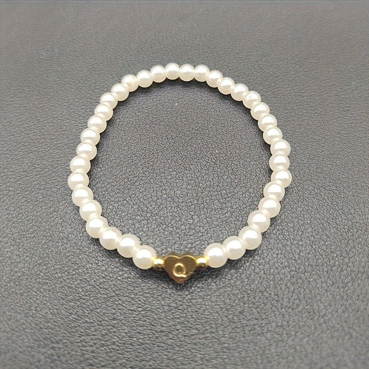 Chique armband met initiaal in hart (A-Z)