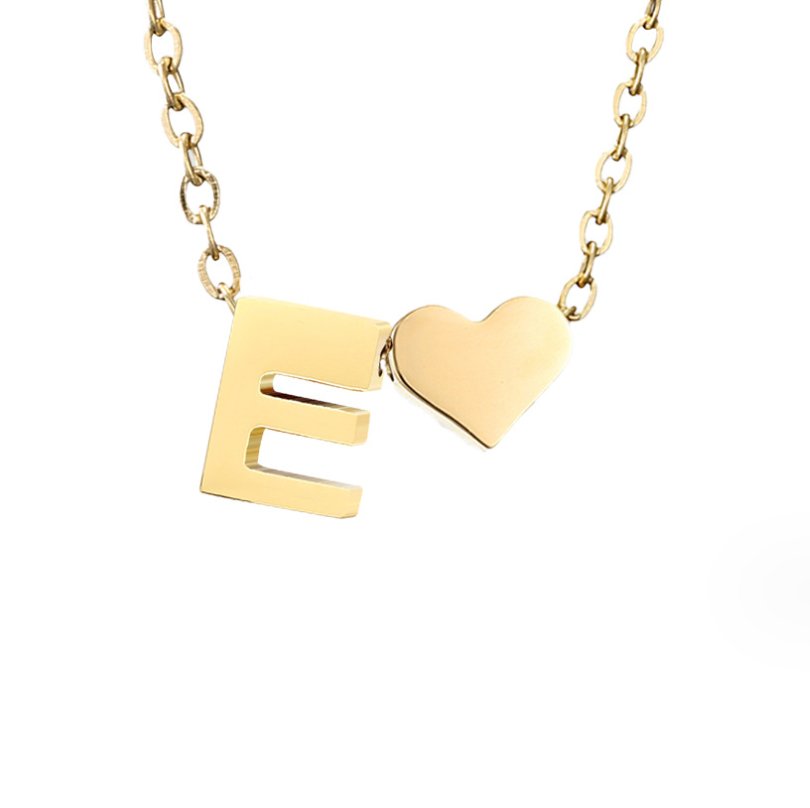 Tijdloze initiaal-ketting met harthanger