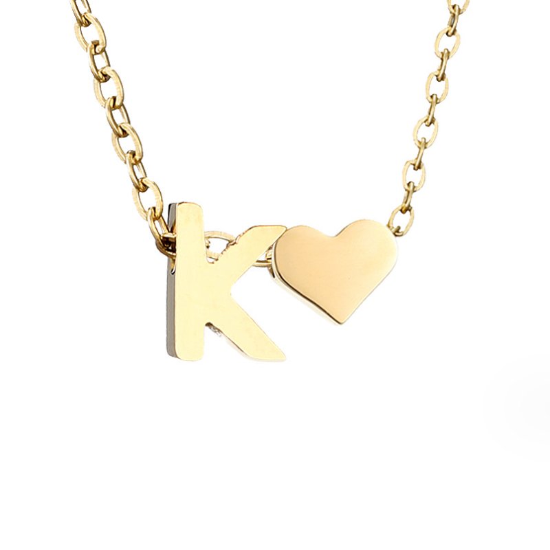 Tijdloze initiaal-ketting met harthanger
