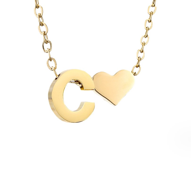 Tijdloze initiaal-ketting met harthanger