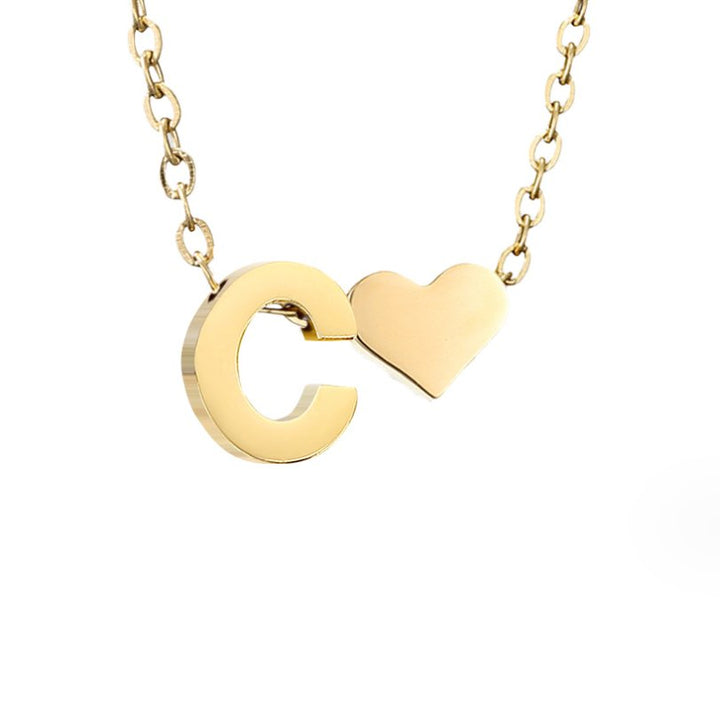 Tijdloze initiaal-ketting met harthanger